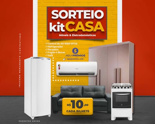 Kit Casa (Ar Concidionado, Refrigerador, Roupeiro, Fogão, Sofá)